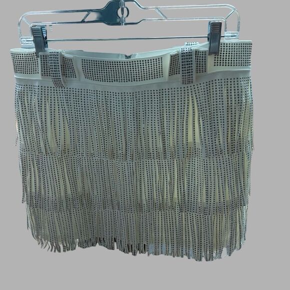 NWT nylon apparel white fringe skort Large (no belt) - Picture 5 of 12